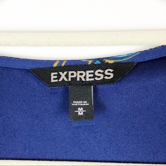 Express Royal Blue Floral Long Maxi Dress Medium - Picture 5 of 7